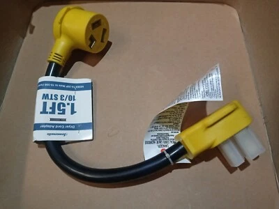 Dryer Adapter 3 Prong to 4 Prong Dryer Plug Adapter Cord 1.5ft N14-30P To 10-30R - Image 1 of 4