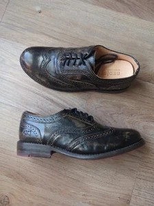 Bed Stu Lita Brogue Rustic Oxford Shoes Womens 7.5 Black Wash - Picture 1 of 13