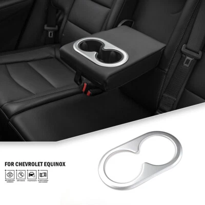 Rear Armrest Water Cup Holder Cover Trim Bezel For Chevrolet Equinox 17+ Silver - Image 1 of 4