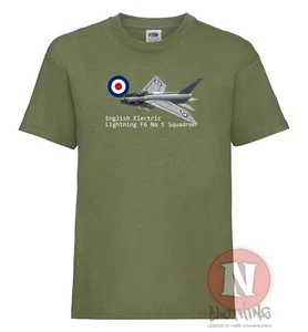 English electric lightning T-shirt cold war aircraft RAF jet fighter plane kids - Picture 1 of 8