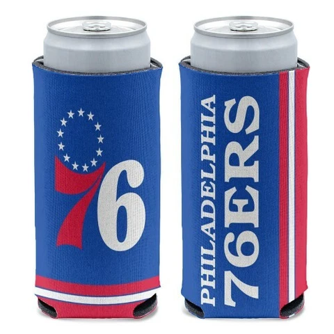 PHILADELPHIA 76ERS 12 0Z SELTZER SLIM CAN COOZIE COOLER HOLDER NBA LICENSED Cover