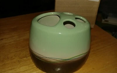 SOPORTE CEPILLO DE DIENTES/PASTA verde/marrón  Foto 1 de 4