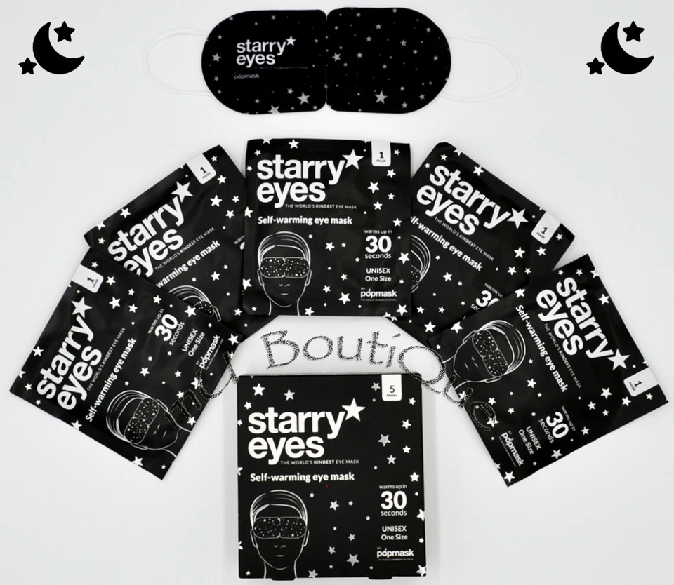 1 BOX POPMASK LONDON STARRY EYES SELF WARMING EYE MASK 5 PACK DEPUFF DESTRESS - Image 1 of 1