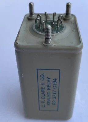 C.P. Clare 8 pin  (Hook) RP3717 G194 Hermetically Sealed Relay CTE 50125 - Image 1 of 3