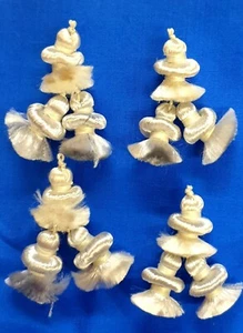 PASSEMENTERIE HOULES 2 PAAR MINI POMPONS FRANSEN CREME SILBER REF 132 MPPCA - Bild 1 von 1