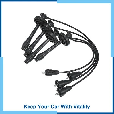 Pack (4) Car Spark Plug Coil Wires 5mm Fit for Toyota Corolla L4 1.8L 1998-2002 - Image 1 of 4