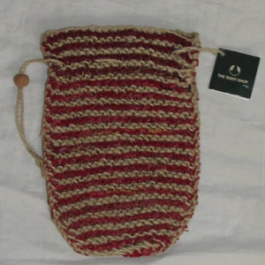 NWT The Body Shop Shower & Scrub Jute Exfoliating Mitt Drawstring Bag - Picture 1 of 4
