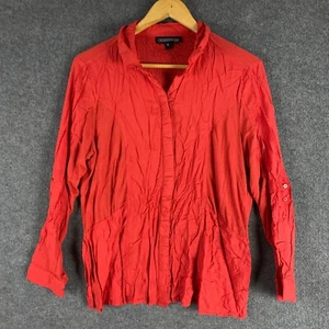 The Clothing Company Shirt Womens 14 Red Chambray Pockets Formal Corporate - Picture 1 of 13