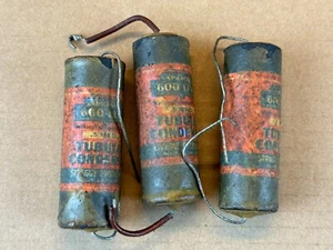 3 Vintage 1940er Sprague 600 Line Kondensatoren 0,5 UF 600V Röhrenverstärker Caps 2 NOS - Bild 1 von 6