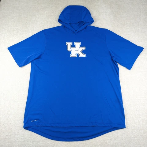 Nike UK Kentucky Wildcats Basketball Hoodie Shirt Mens 3XL Short Sleeve Dri Fit Cover