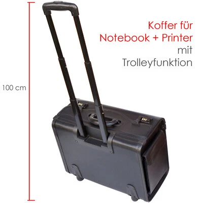 KOFFER TROLLEY STABILE ROLLEN FÜR MOBILEN DRUCKER + NOTEBOOK BIS 44cm BREIT KD3 - Bild 1 von 4