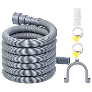 Universal 5-16ft Washing Machine Drain Hose Extension Kit Corrugated Discharge - Picture 1 of 17