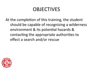 NFPA COMPLIANT WILDERNESS SEARCH & RESCUE AWARENESS PPT TRAINING PRESENTATION - Picture 1 of 5