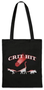 Crit Hit Stofftasche Einkaufstasche Nerd Fun Dinosaurs PC RPG MMORPG Gamer Dices - Picture 1 of 1
