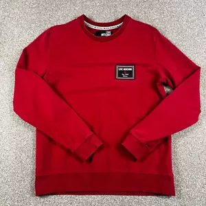 Love Moschino Sweatshirt Damen L Large rot Rundhals Gummi Logo Pullover Pulli - Bild 1 von 11