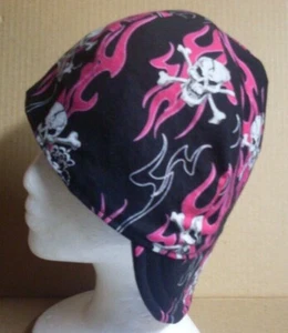 Fiamme Rosa con Teschi Costruzione, Saldatore, Montatubi, Cappello da Biker - Foto 1 di 2