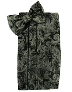 NEW Men's Cardi Sage Green Paisley Tuxedo Cummerbund Bow tie Hankie TUXXMAN - Picture 1 of 1