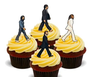 The Beatles Abbey Road Pack of 12 Edible Cup Cake Toppers, Fairy Bun Decorations - Picture 1 of 6