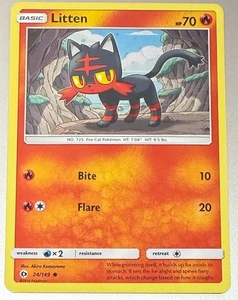 POKEMON TCG LITTEN 24/149 RARE HOLO MINT VON PACKET ZU SLEEVE - Bild 1 von 3