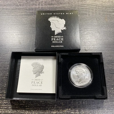 2023 $1 Peace Dollar Philadelphia Uncirculated Silver Dollar With Box/COA #9664 - Image 1 of 4
