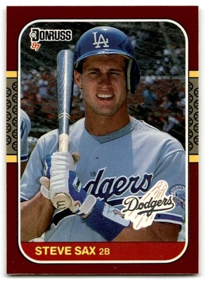 1987 Donruss Opening Day Steve Sax Los Angeles Dodgers #85 - Image 1 of 2