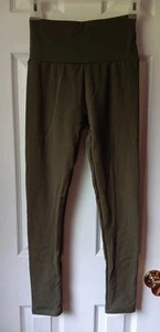 Womens Yoga Stretch Leggings, XS, Olive Green. - Picture 1 of 4
