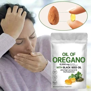 Oil of Oregano with Black Seed Oil - Natural Imm une Support 300-Count Softgels- - Picture 1 of 9