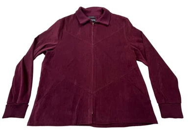 Norton McNaughton Jacket Women Size 18 Burgundy Zip Up Stretch Casual Top Career - Image 1 of 4