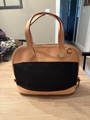 Cartera con cremallera DOONEY BOURKE Cabriolet EE. UU. DENIM Lona Negra NATURAL Vacchetta Foto 1 de 4