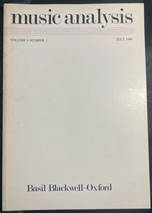 MUSIC ANALYSIS Book - Volume 9 Number 2 (July 1990) Basil Blackwell, Oxford - Picture 1 of 4