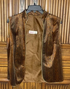 Mel Warshaw Womens Vest Size 8 Brown Velvet Miss Jane Miami Vintage 70s VTG - Picture 1 of 14