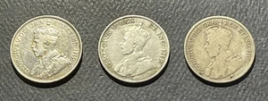 Canada 1911/12/15  25 Cents Silver Coins: Lot of 3 - Picture 1 of 2