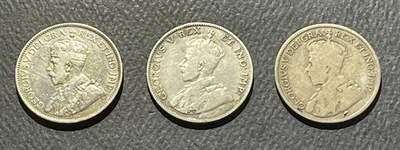 Canada 1911/12/15  25 Cents Silver Coins: Lot of 3 - Image 1 of 2