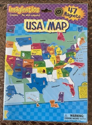 Imaginetics EUA Mapa 47 Ímãs Oppenheim Melhor Brinquedo Prêmio Selo Dourado Idade 3+ - Imagem 1 de 4