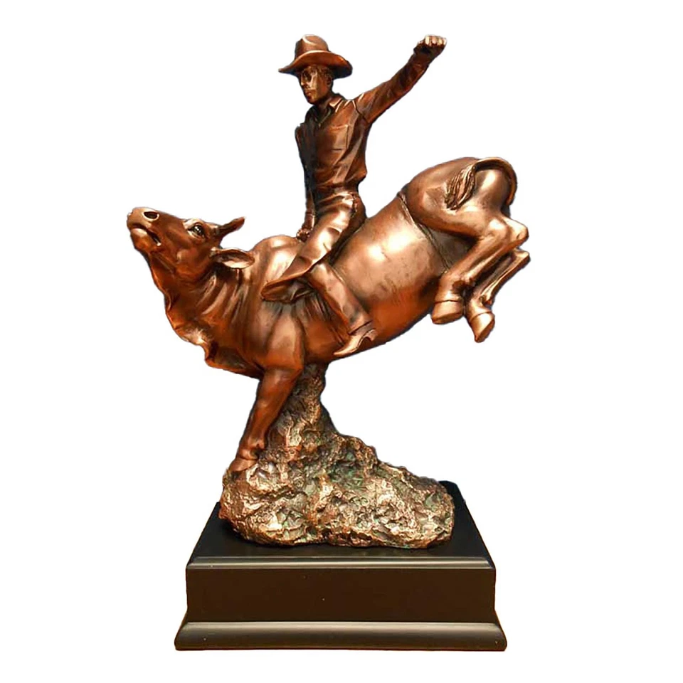 Large Bull Rider Statue in Bronze Finish