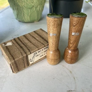 MCM Unused Wooden Salt & Pepper Shakers In Box Japan Courtly - Picture 1 of 5