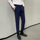 Slim Capri Men Pants Crop Leg Tapered Trousers Fit Formal Business Smart Pants