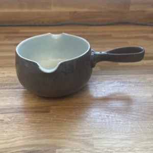 Vintage Denby Retro Green Sage Handled Soup Bowl BlueBrown speckled effect - Picture 1 of 5
