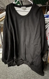 KING SIZE Men's Sweatshirt Lined Fleece Shirt Cotton Crewneck Pullover 5XL BLACK - Picture 1 of 2