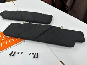 Alston charcoal black pair of sun visors & screws For Land Rover Defender 90 110 - Picture 1 of 3