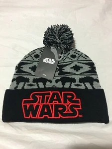 NWT Disney Star War’s-Unisex Black/Grey/Red Winter Beanie Hat-Size OSFM - Picture 1 of 3