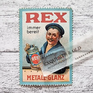 Rex immer bereit Metall Glanz Matrose Mann Werbung Vintage Reklamemarke alt Deko - Bild 1 von 2