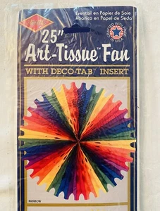 Beistle Paper Art Tissue Rainbow Fan 25” Hanging Classroom Centerpiece 1992 New - Picture 1 of 6