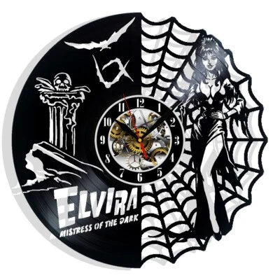 VINYL REVOLT Elvira Vinyl Wall Clock - Retro Decor - Unique Home Accent - Perfect Gift