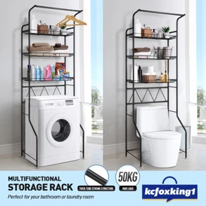 3 Tier Toilet Shelf Bathroom Storage Rack Over Laundry Washing Machine Organiser - Picture 1 of 11
