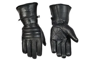 TOP QUALITY REAL SOFT LEATHER MOTORCYCLE WINTER RIDING GLOVES WITH RAIN COVER - Picture 1 of 2
