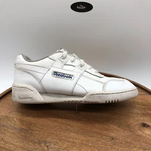 Size 6.5Y Youth / Women's 8 Reebok Workout Plus Sneaker CN1826 White/Steel/Royal - Picture 1 of 10