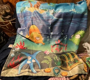 OCEAN SEA CREATURES CURTAINS KIDS CHILDREN'S BEDROOM BLACKOUT INSULATED NEW +NET - Picture 1 of 7