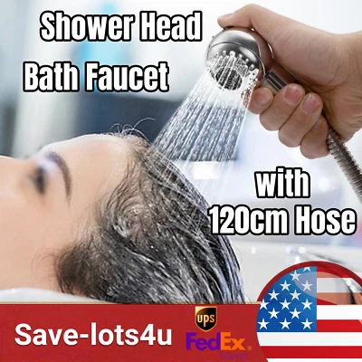 New Salon Shower Head Shampoo Beauty Bath Faucet Tub Spray With 120cm Hose - Image 1 of 4