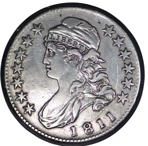 1811 Capped Bust Half Dollar ~ XF Details Cleaned - Picture 1 of 2